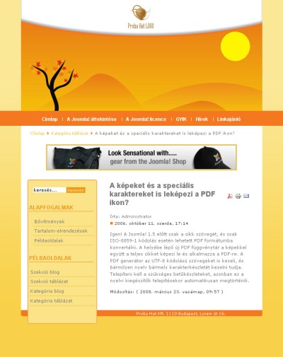 Orange - Ingyen Joomla! 1.5 sablon
